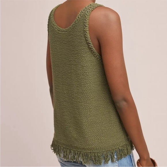 Anthropologie Akemi + Kim Olive Green
Fringed Sweater Tank Size Small - Picture 2 of 5